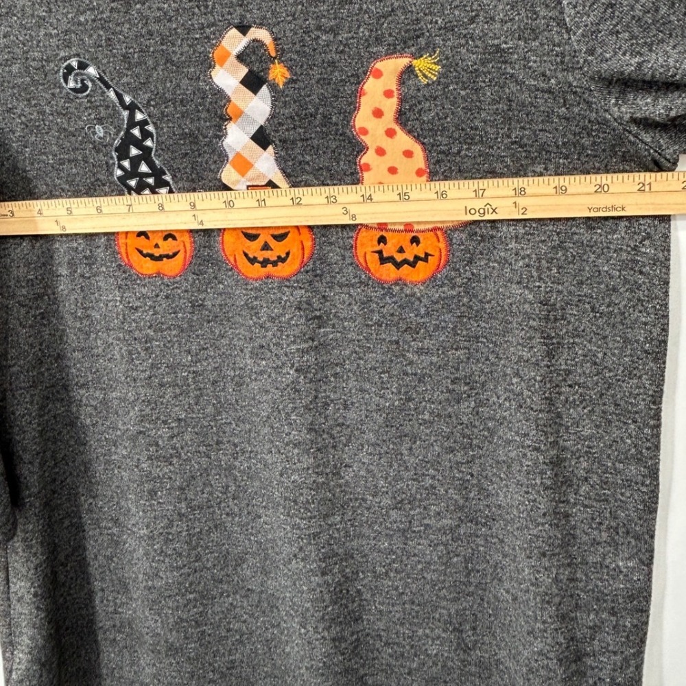 Clover + Pine Halloween Pumpkin‎ Witch Hat Tunic Top Charcoal Gray XXL Womens - Picture 6 of 7